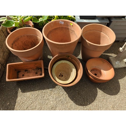 205 - Quantity of mostly terracotta planters/pots. Tallest H40cm