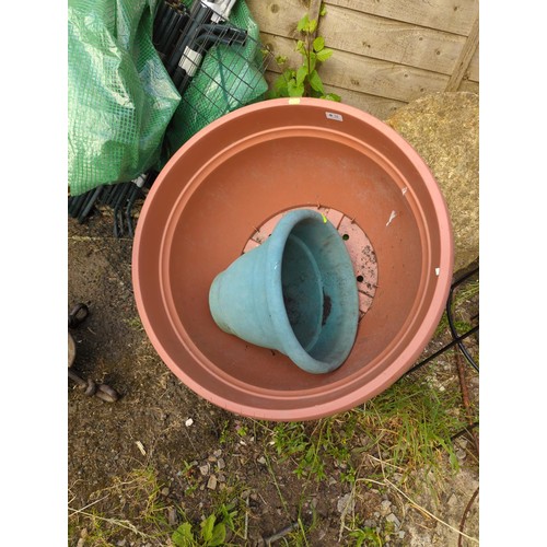 51 - Two plastic pots, one very large dia. 72cm