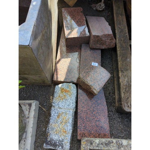 92 - 7 Polished granite blocks