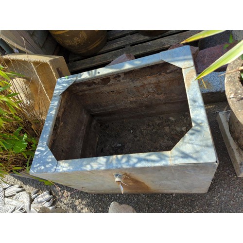 95 - Galvanised water tank planter 61x 46 H39cm