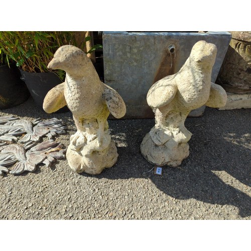 96 - Pair of concrete eagle statues, ht.54cm