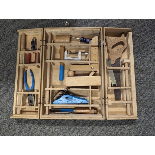 283 - Mixed box of fixings, nails, small carpenters tool box etc.