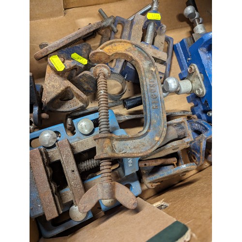 282 - Box of various clamps & vice