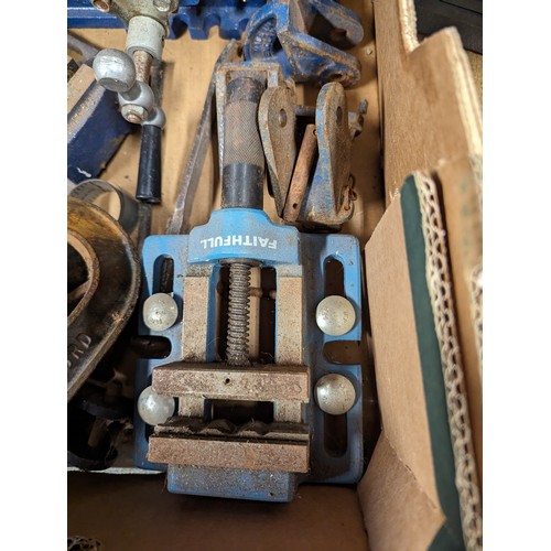 282 - Box of various clamps & vice