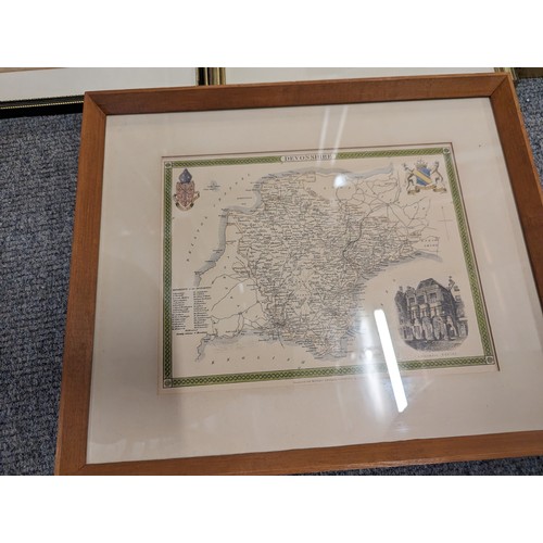 668 - Collection of framed local prints inc. antiquarian prints of Mount Edgcombe, maps of Plymouth etc. t... 