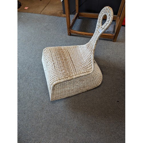 819 - Ikea style woven raffia low rocking chair