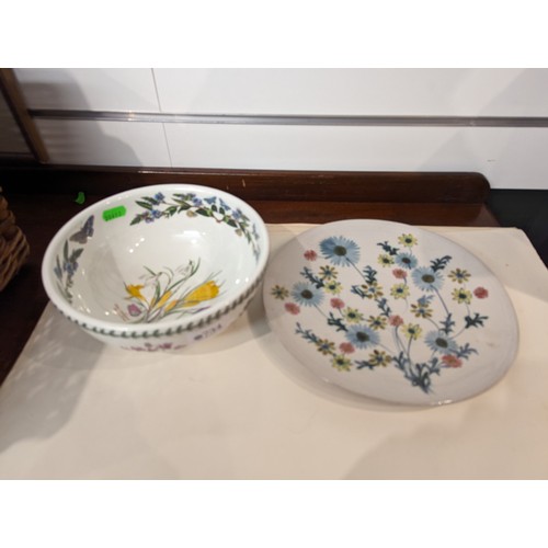 734 - Portmeirion Botanic Garden bowl and floral platter marked 'Rye' dia.25cm