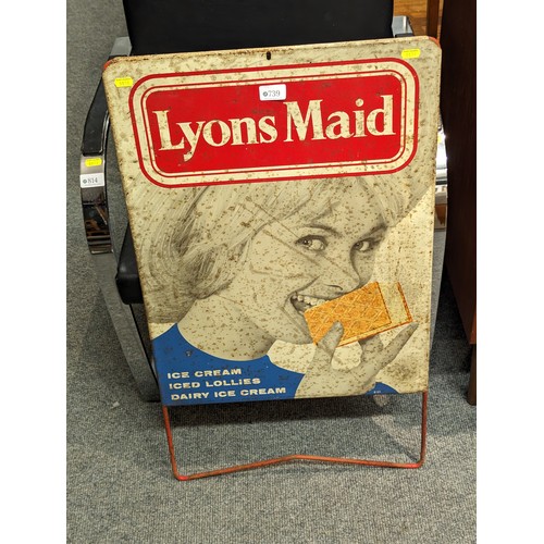 739 - Vintage Lyons Maid shop sign 46 x 83cm