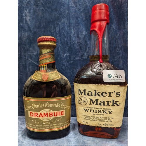 746 - Bottle of Maker's Mark Whisky, 70cl together with a bottle of Drambuie