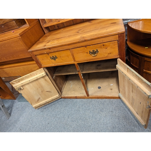 865 - Kitchen Pine dresser with drawers and cupboard 98cm by 56cm 191cm approx