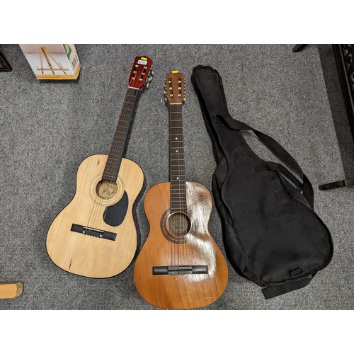 760 - 2 x acoustic guitars Encore with canvas case & Burswood