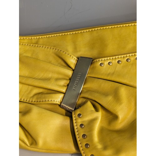 763 - Fiorelli handbag in mustard yellow leather, appears unused 29 x 19cm