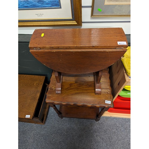 852 - Small drop leaf table & a barley twist occasional table, 51 x 40 x ht 70cms