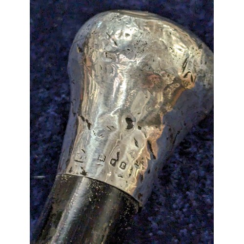 762 - silver topped swagger stick 