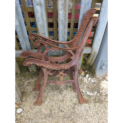 273 - Cast iron bench ends and back rest