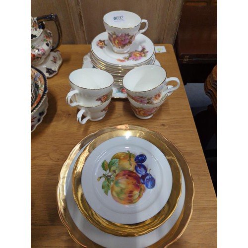 692 - Various tea ware inc. Crown Trent and Royal Standard