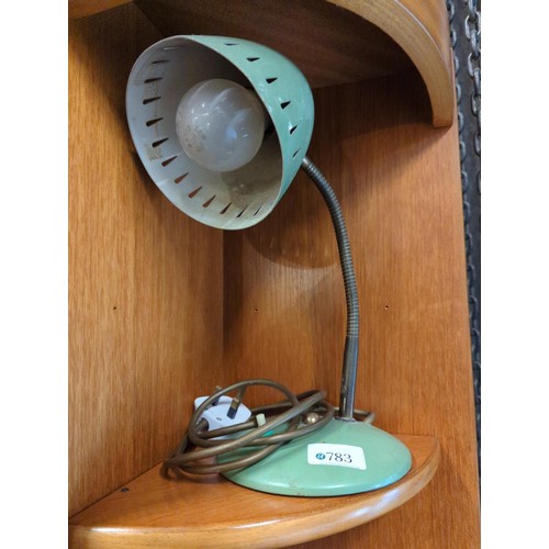 783 - Vintage green adjustable desk lamp