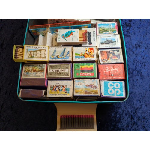 799 - 2 tins of matchboxes with some cigarette cards