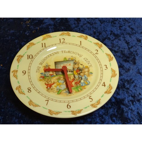 803 - Royal Doulton Bunnikins breakfast set, clock & money box plus a small collection of miniature co... 