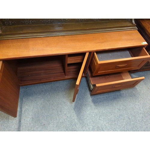 876 - G-Plan low boy TV unit with 2 drawers & a cupboard, lower drawer suitable for DVD player. 131 x ... 