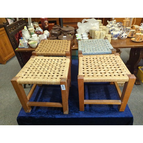 878 - 4 rush topped stools