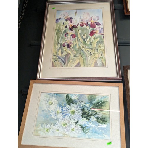 651 - Three original floral watercolour paintings by: Patricia Burns, Suzanne Jones and Shirley Harrell, a... 