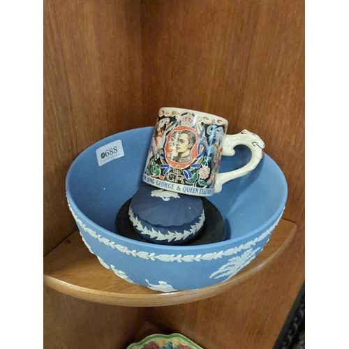 688 - George VI coronation mug, designed & modelled by Dame Laura Knight, height 8.2cm together with W... 