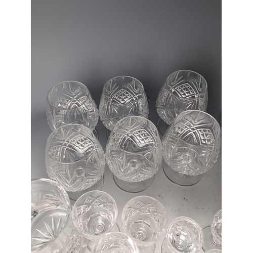 237 - Quantity of cut glass including brandy baloons