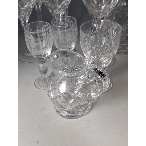 238 - Cut Glassware including Edinburgh international wine glasses.