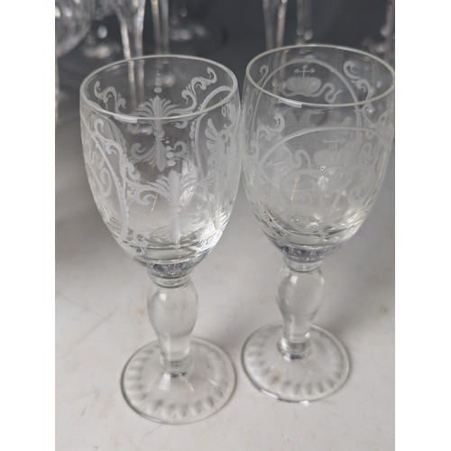 238 - Cut Glassware including Edinburgh international wine glasses.