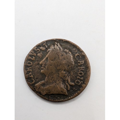 122 - Charles II 1672 copper farthing