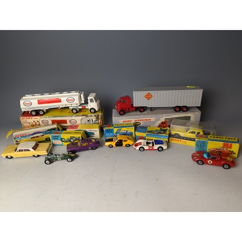 604 - Dinky and Corgi toys Porsche Carrera, Lotus- Climax, Lancia Fulvia, Ford Capri etc.