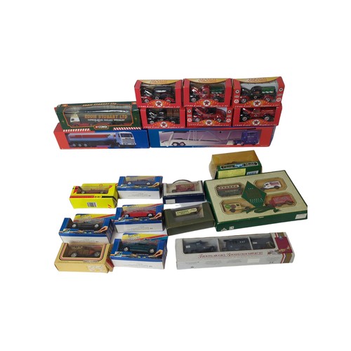 605 - Mixed lot of diecast vehicles Inc The Esso car transporter & Road tanker, Corgi Eddie Stobart lo... 