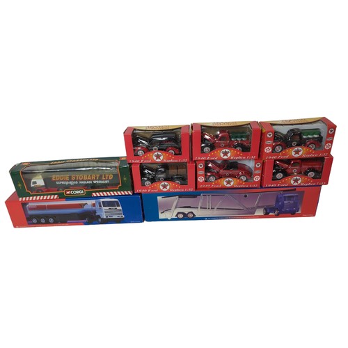 605 - Mixed lot of diecast vehicles Inc The Esso car transporter & Road tanker, Corgi Eddie Stobart lo... 