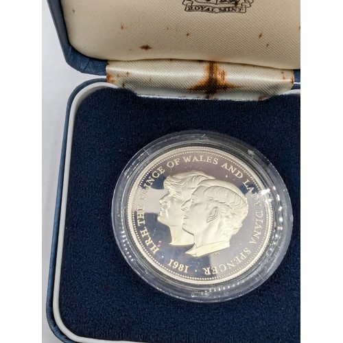 133 - Royal Mint 1981 silver proof coin commemorating the marriage of HRH The Prince of Wales and Lady Dia... 