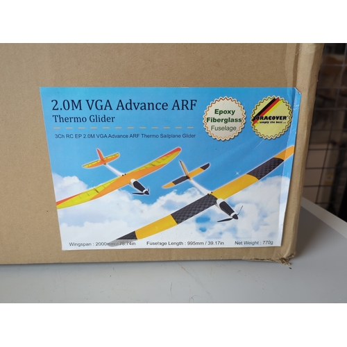 616 - 2.0 VGA advance ARF 3 channel Thermo Glider. Wingspan 2000mm,  Epoxy Fiberglass fuselage + Esc, Moto... 