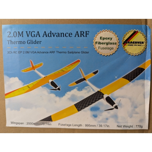 616 - 2.0 VGA advance ARF 3 channel Thermo Glider. Wingspan 2000mm,  Epoxy Fiberglass fuselage + Esc, Moto... 