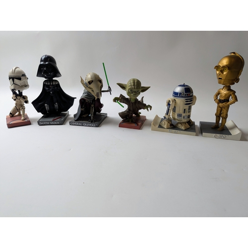 619 - Star Wars characters 2005 including Yoda, Darth Vader, C-3PO, R2-D2, Clone Trooper, General Grievous