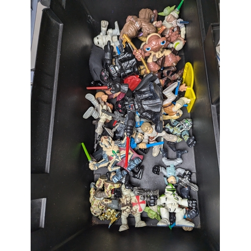 630 - Star Wars figures and other star wars items including Darth Vader, R2-D2, Darth Maul, Yoda, plush Ch... 