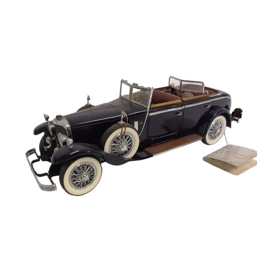 655 - 4 x Franklin Mint diecast collectible vehicles:1929 Rolls Royce Phantom1924 Mercedes Model 