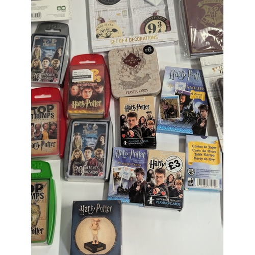 665 - Harry Potter collectables including top trumps. Sew your own. Knit your own  Tin gift set. Play... 