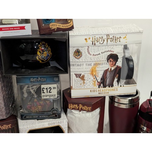 667 - Harry Potter misc. water bottles. 2 cauldron mugs. 2 drinking glasses. Xmas decorations. Lego PC gam... 