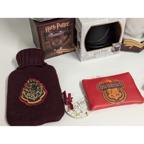 667 - Harry Potter misc. water bottles. 2 cauldron mugs. 2 drinking glasses. Xmas decorations. Lego PC gam... 