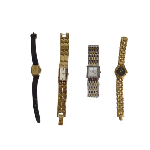 165 - Five ladies watches, including Tissot, Aviatime, two Seiko. and a boxed Franklin Mint bangle style w... 