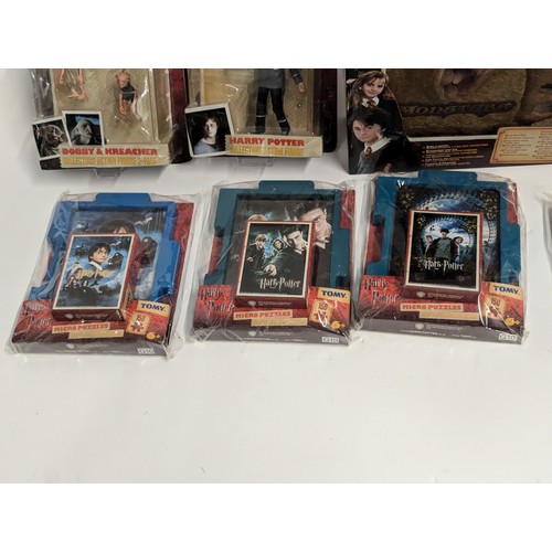 669 - Harry Potter 6 micro-puzzles. 4 x Deathly Hallows figures inc Harry, Ron and Hermione. The Monster B... 