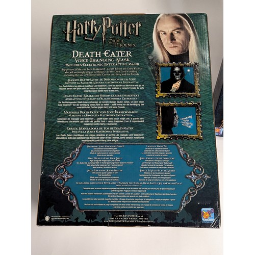 685 - Harry Potter Death eater voice changing mask & Firebolt broom stick both boxed.