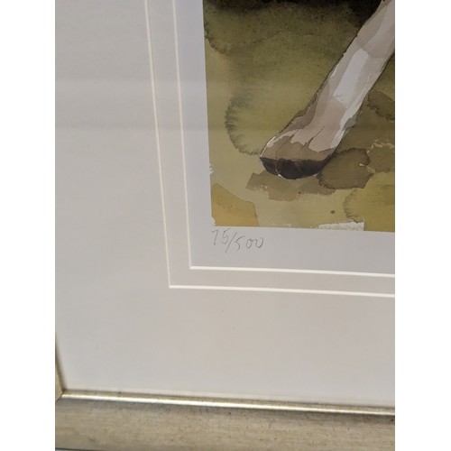 304 - Mary-Ann Rogers, limited edition print 75/500 'Three Over', signed in pencil lower right and framed ... 