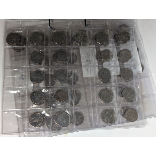 156 - £66 face value of various collectable 50p coins
