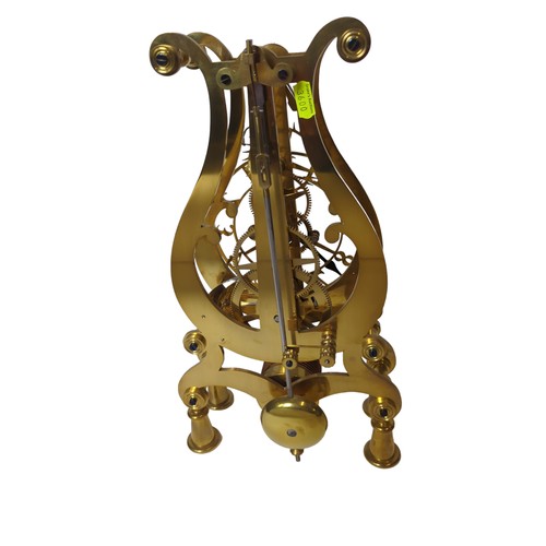 1 - Brass Lyre Skeleton Clock built to the W R Smith design and drawings, believed to be unfinished, tog... 