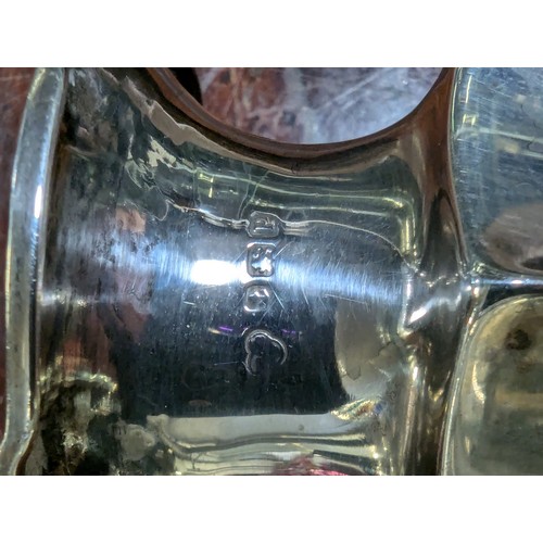 177 - George V silver hexagonal tapering form vase, makers mark rubbed, Birmingham 1914, height 15.5cm, we... 